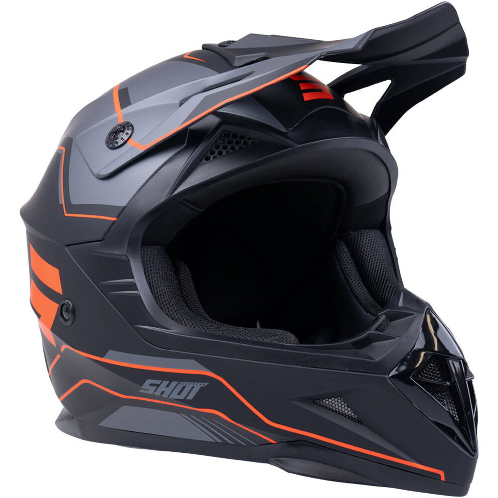 Shot - 2026 Pulse Lines Matt Black/Orange Helmet