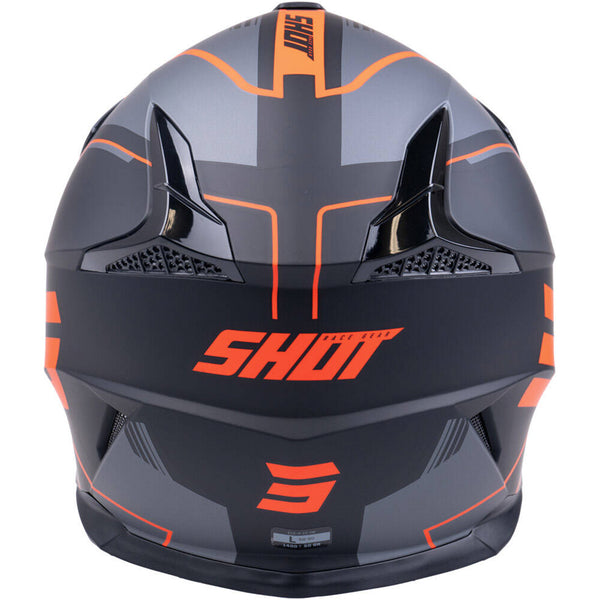 Shot - 2026 Pulse Lines Matt Black/Orange Helmet
