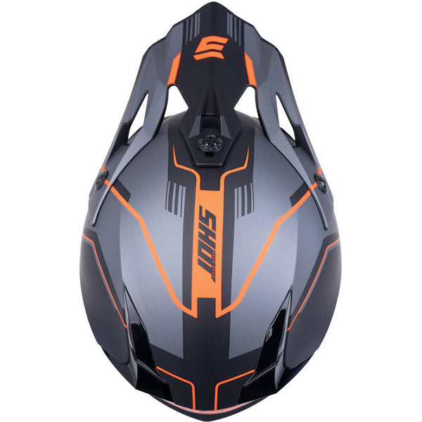 Shot - 2026 Pulse Lines Matt Black/Orange Helmet
