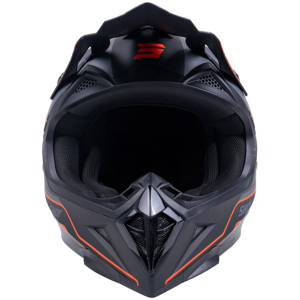 Shot - 2026 Pulse Lines Matt Black/Orange Helmet