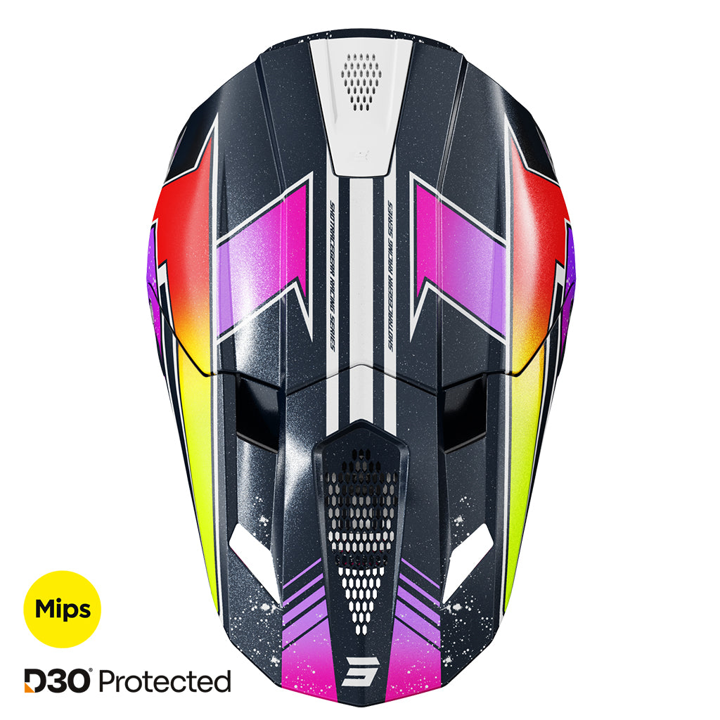 Shot - 2026 Lite Racing Blue/Neon Yellow Pearly MIPS D30 Helmet