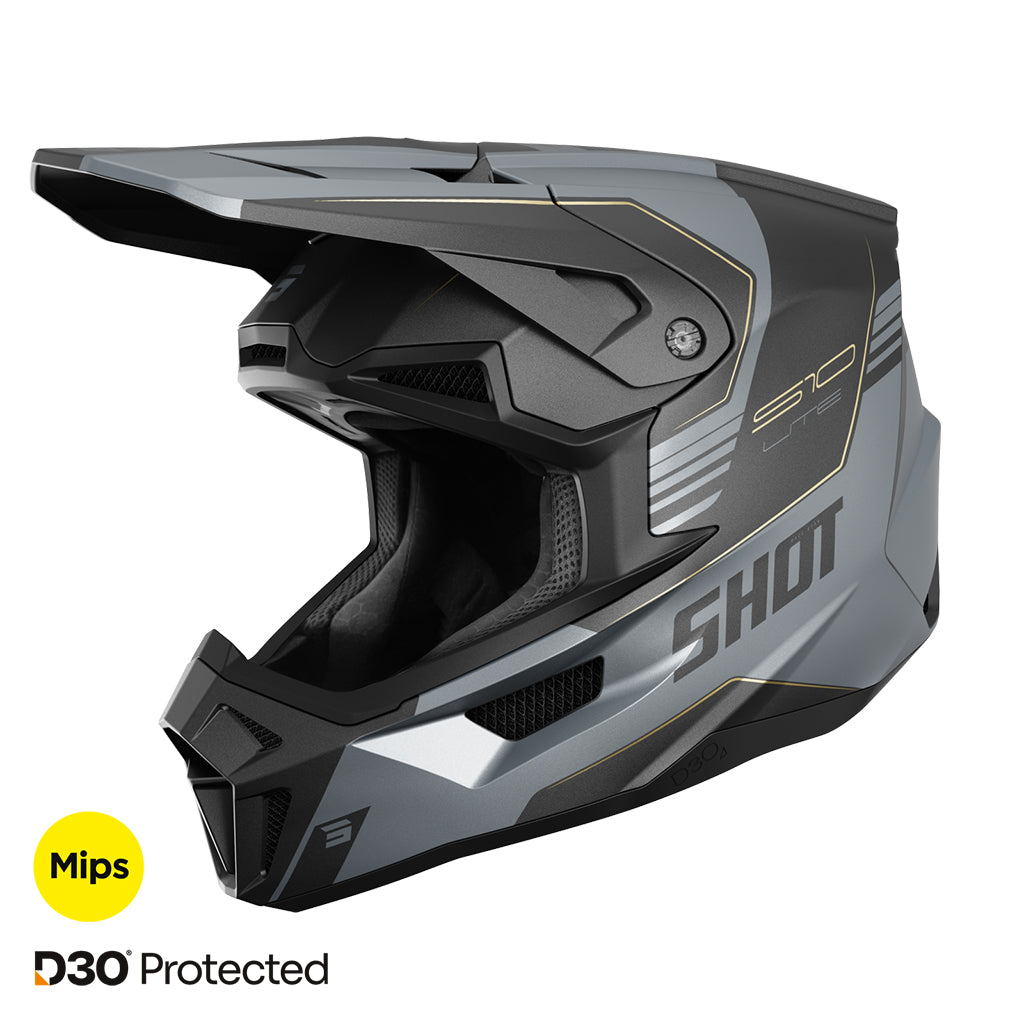 Shot - 2026 Lite S10 Black/Matt Grey MIPS D30 Helmet