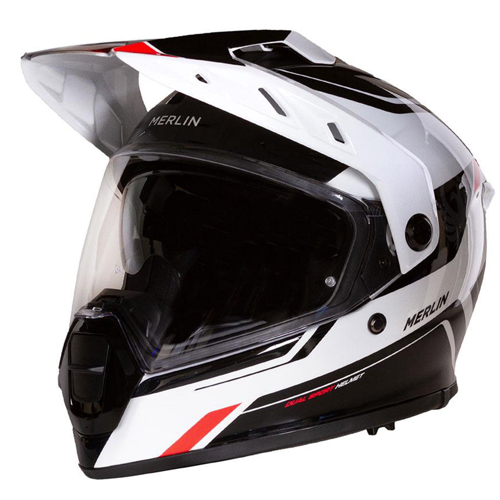 Merlin - Torres Block White/Red Dual Sport Helmet