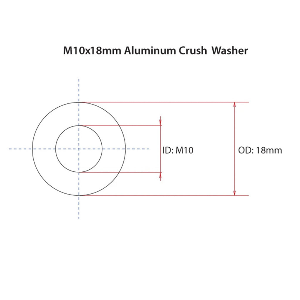 Bolt - M10 X 18 Alloy Crush Washer