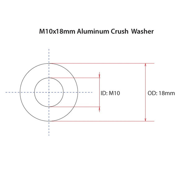 Bolt - M10 X 18 Alloy Crush Washer