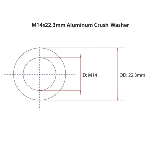 Bolt - M14 X 22 Alloy Crush Washer