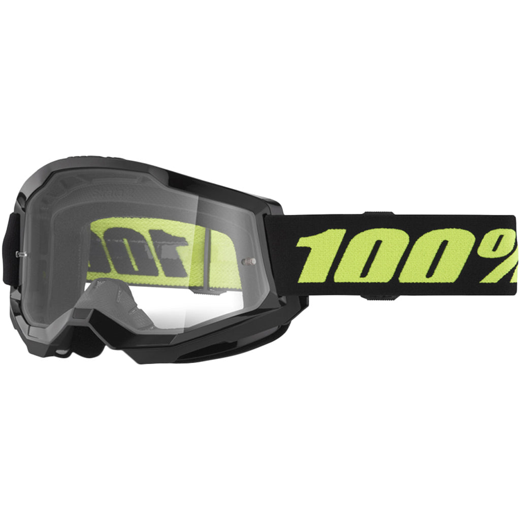 100% - Strata 2 Solar Eclipse Black/Yellow Clear Lens Goggle