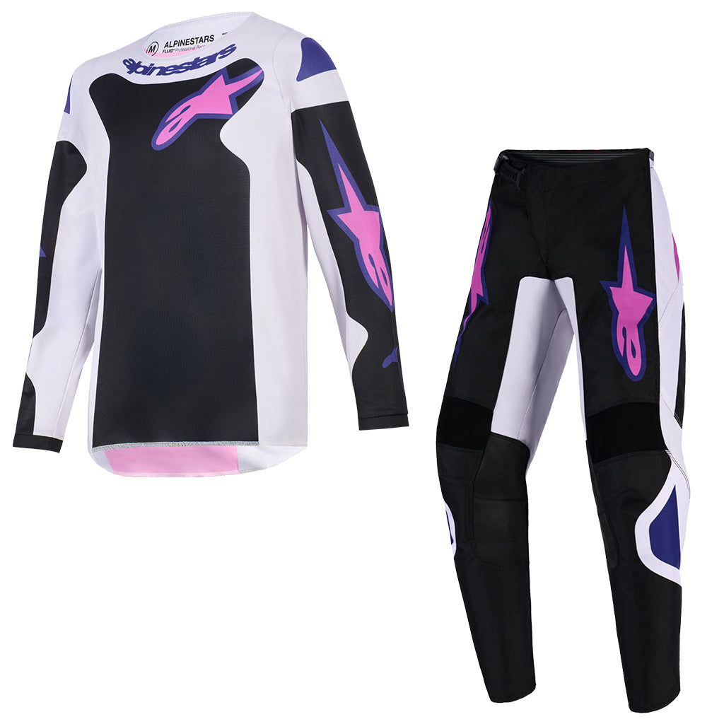 Alpinestars - 2026 Youth Fluid Grid Black/Gray/Purple MX Combo
