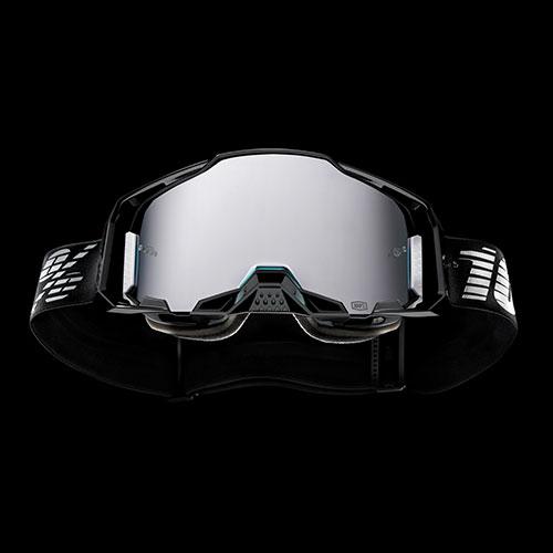 100% - Armega Essential Black Silver Flash Iridium Goggles