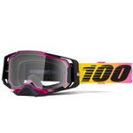 100% - Armega 91 Pink/Yellow Clear Lens Goggles