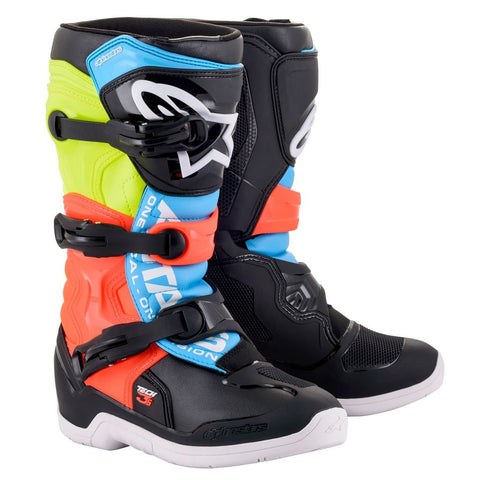 Alpinestars - Tech 3S V2 Black/Red/Yellow/Blue Youth MX Boots
