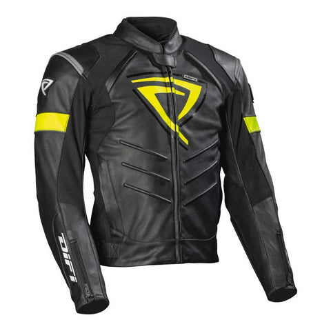 Difi - Monza Black/Yellow Leather Jacket