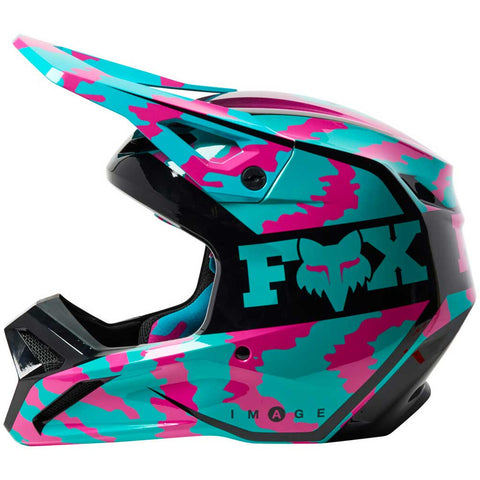 Fox - 2023 Youth V1 Nuklr Teal Helmet