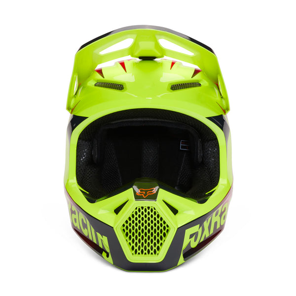 Fox - 2024 Youth V1 Statk Yellow/Red Helmet