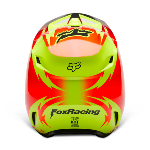 Fox - 2024 Youth V1 Statk Yellow/Red Helmet