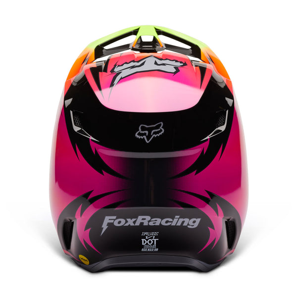 Fox - 2024 Youth V1 Statk Black/Pink/Yellow Helmet