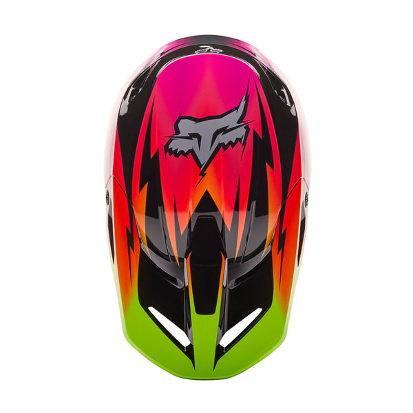 Fox - 2024 Youth V1 Statk Black/Pink/Yellow Helmet
