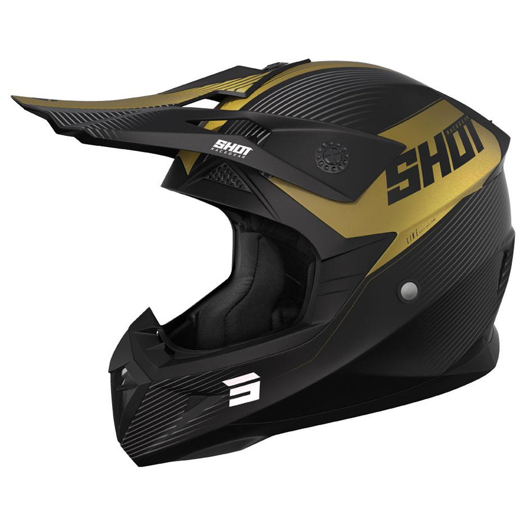 Shot - 2023 Pulse Line Black/Gold Helmet