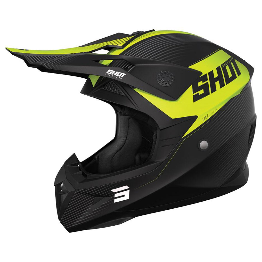 Shot - 2023 Pulse Line Black/Yellow Helmet