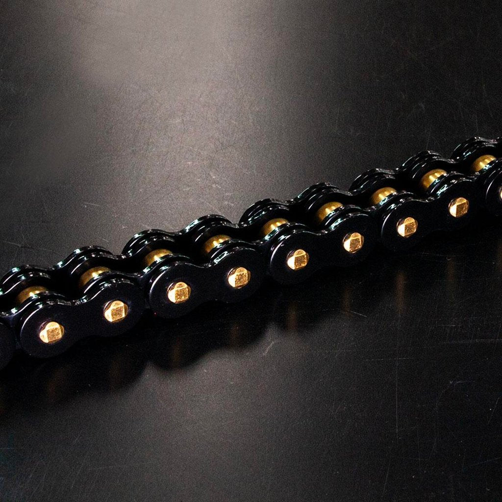 RK 520 Standard Drive Chain For Motorcycles - 120 Links, Carbon Alloy Steel, Black, Fits Honda, Kawasaki, Suzuki, Yamaha, KTM