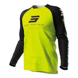 Shot - 2023 Youth Raw Escape Black/Flo Yellow Jersey