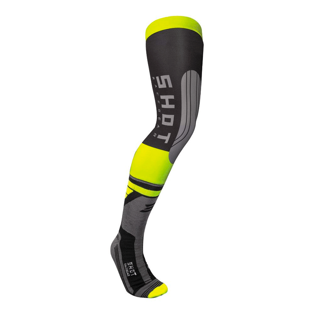 Shot - 2025 Interceptor Neon Yellow Knee Brace Sock