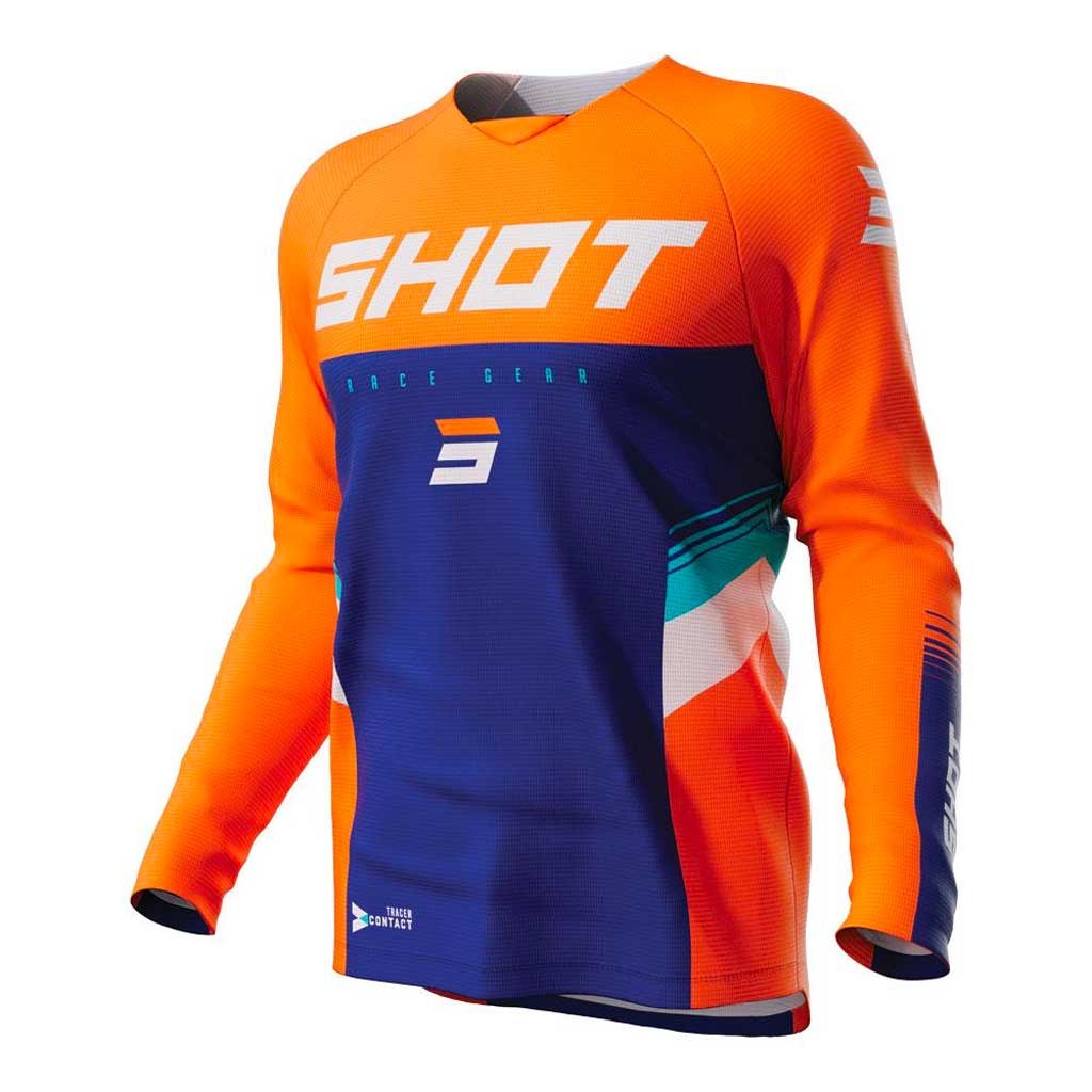 Shot - 2023 Youth Raw Tracer Blue/Orange Jersey