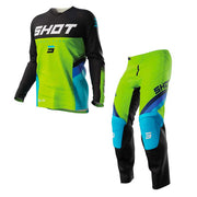 Shot - 2023 Youth Raw Tracer Black/Green MX Combo