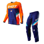 Shot - 2023 Youth Raw Tracer Blue/Orange MX Combo