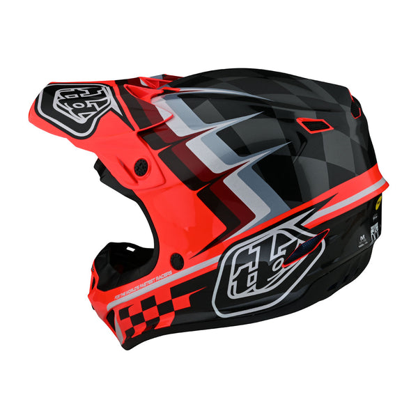 TLD - SE4 Poly Warped Black/Glo Red Helmet