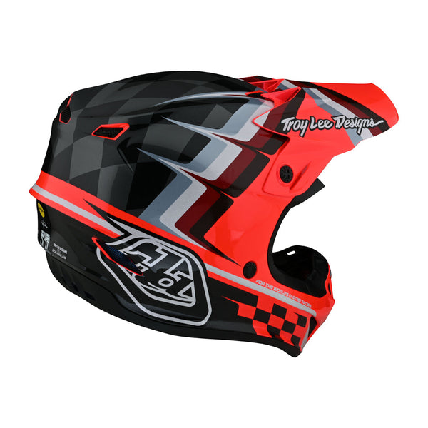 TLD - SE4 Poly Warped Black/Glo Red Helmet
