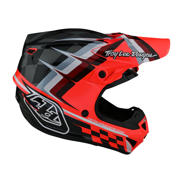 TLD - SE4 Poly Warped Black/Glo Red Helmet