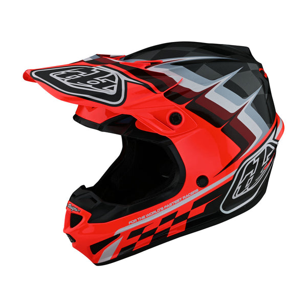 TLD - SE4 Poly Warped Black/Glo Red Helmet