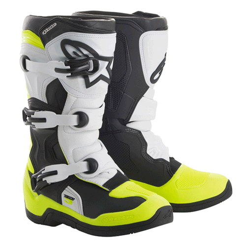 Alpinestars - Tech 3s V2 Black/White/Yellow Black/Yellow Youth MX Boots