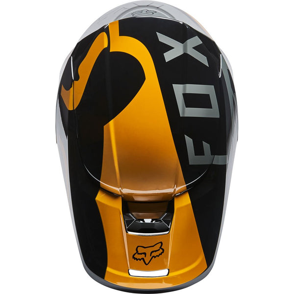 Fox - 2022 V1 Skew Black/Gold Helmet