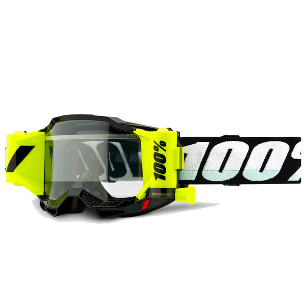 100% Accuri 2 Forecast Youth Goggles | Black Frame, Clear 45mm Roll-Off Lens For Motocross & ATV