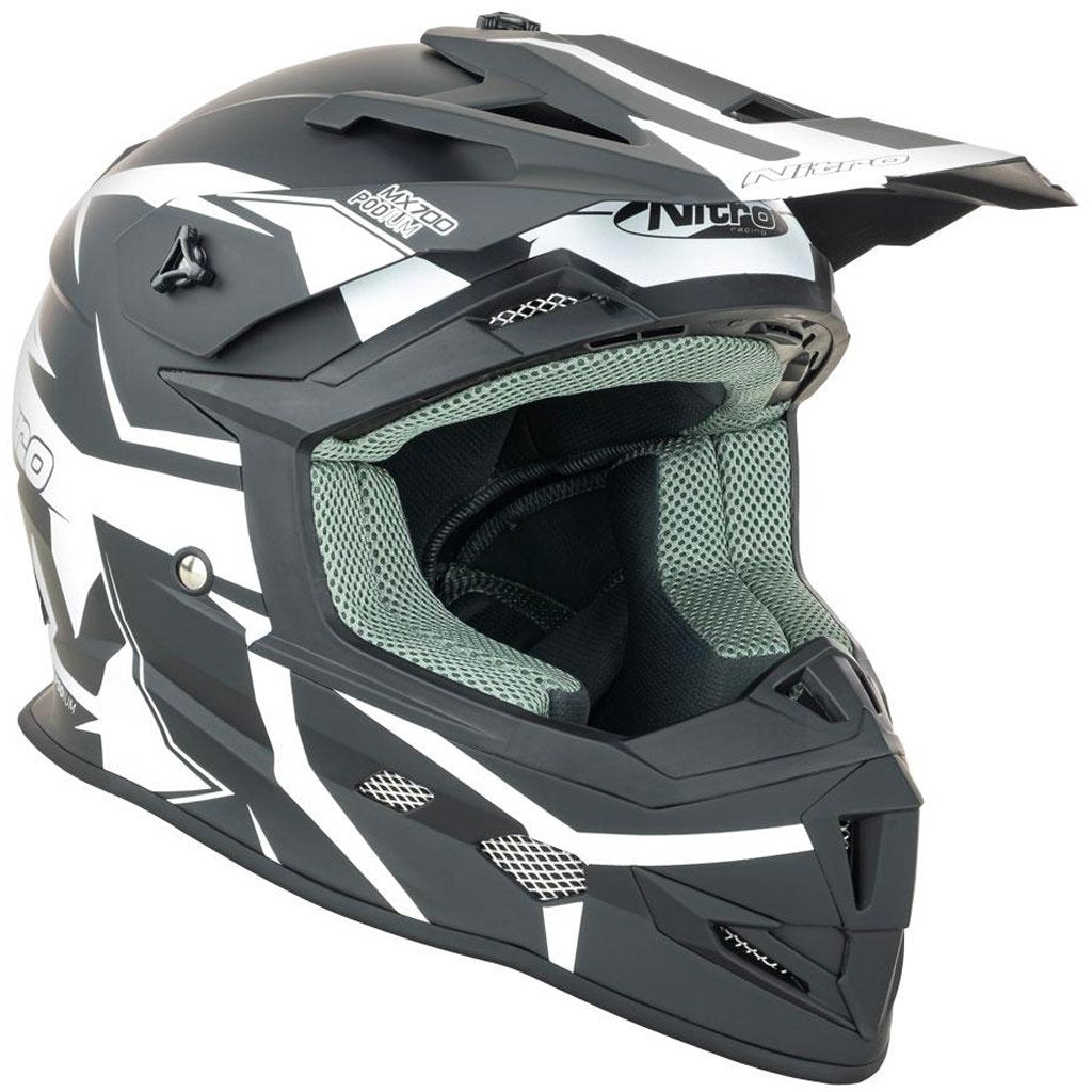 Nitro - MX700 Black/White Helmet