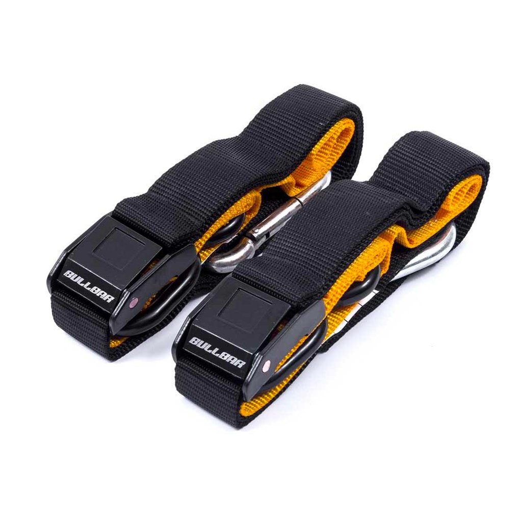 Bull Bar - 38mm Black/Yellow Tie Down Set