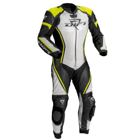 Difi - Imola 1pc Black/White/Yellow Leather Suit