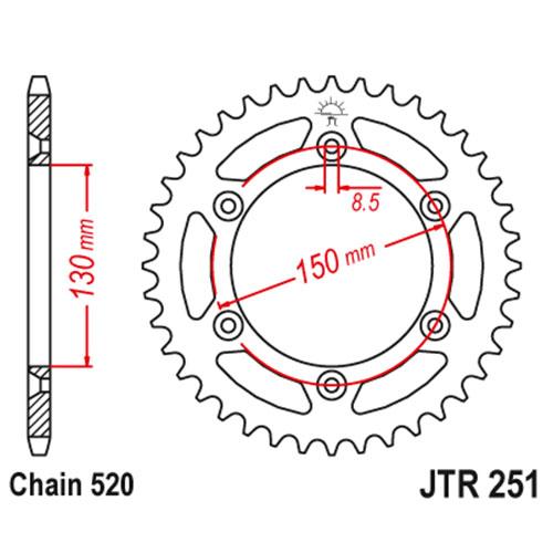 JT - Yamaha Steel Rear Sprocket