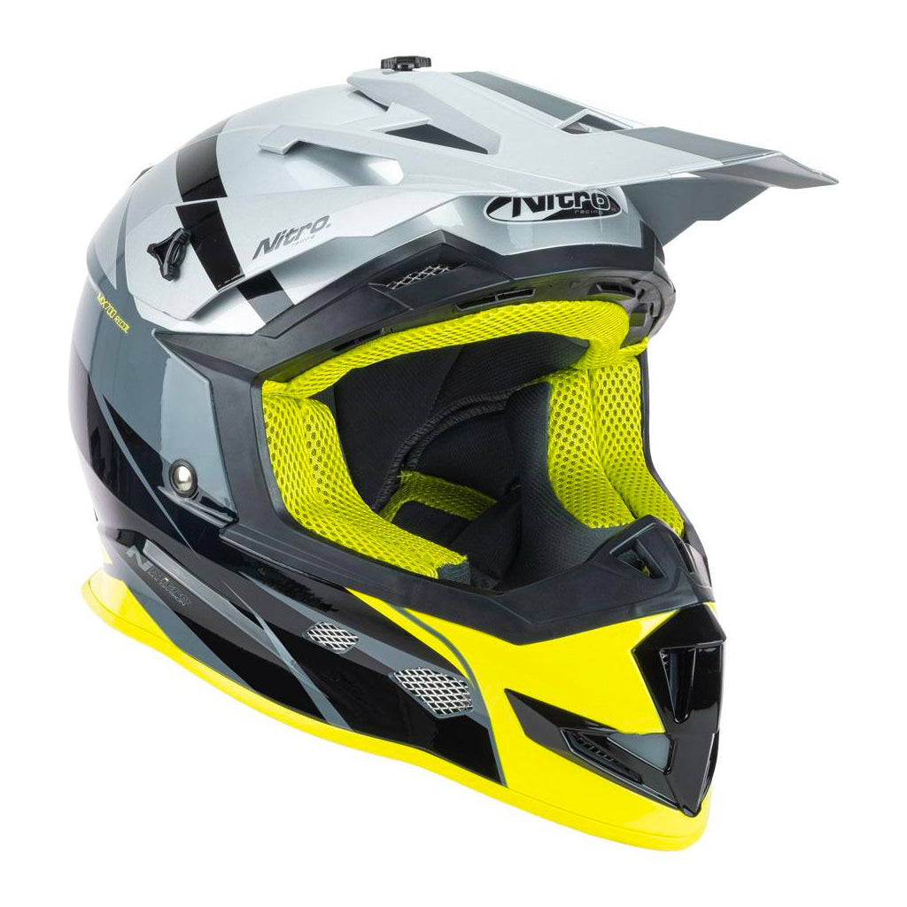 Nitro - MX700 Recoil Grey/Yellow Helmet