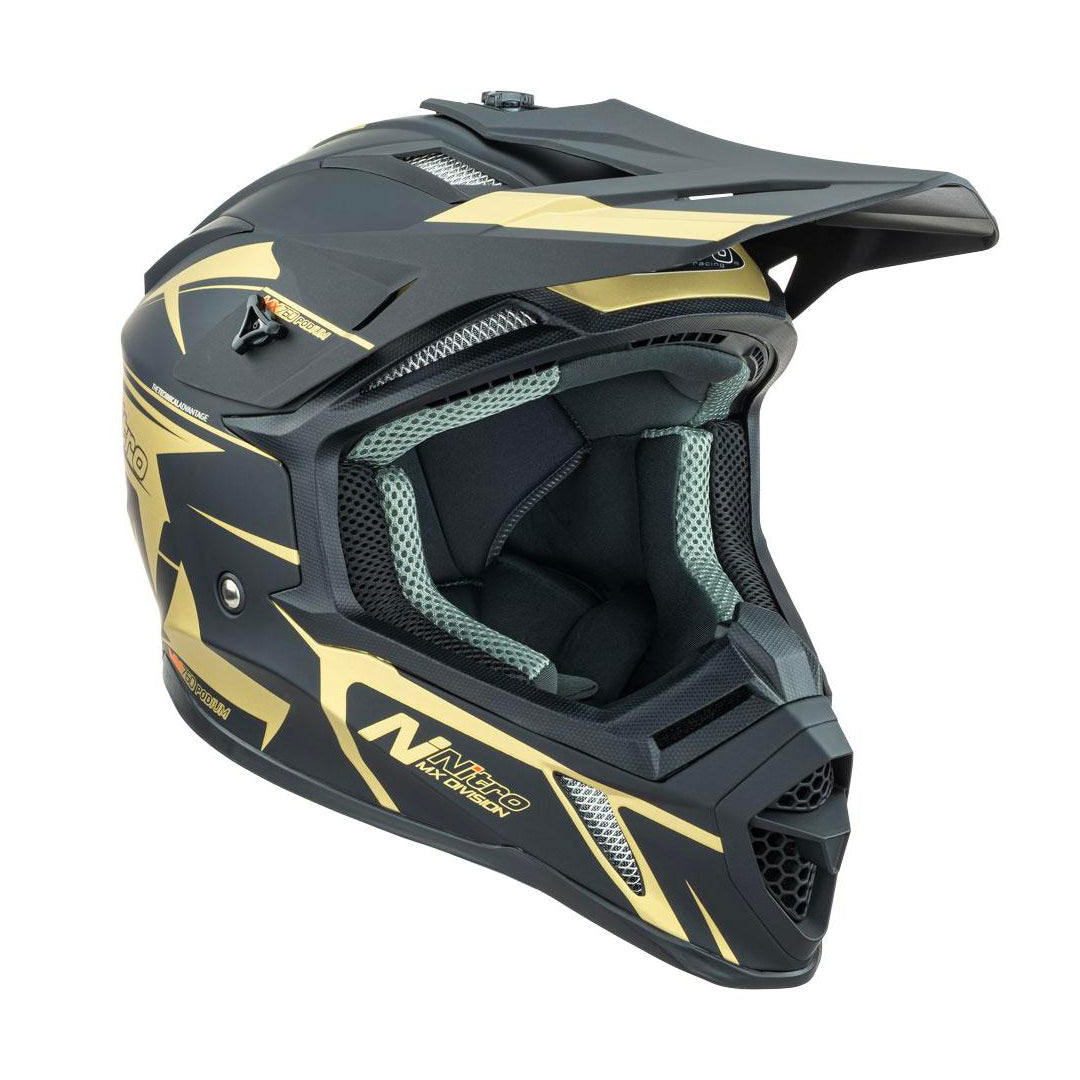 Nitro - MX760 Satin Black/Gold Helmet