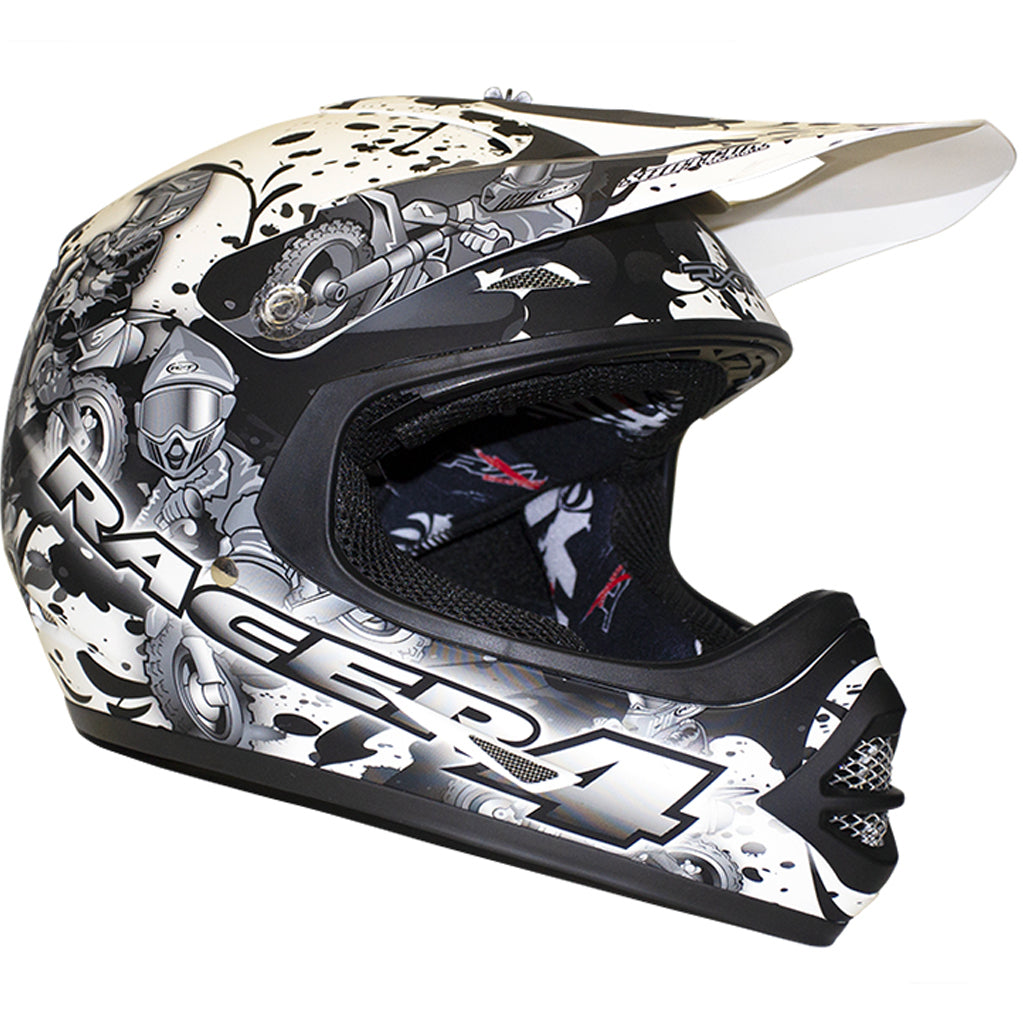 RXT - Youth Racer 4 Black/White Helmet