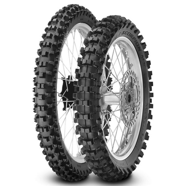 Pirelli - XC Mid Soft Front & Rear Tyre & Tube Kit - 110/100-18