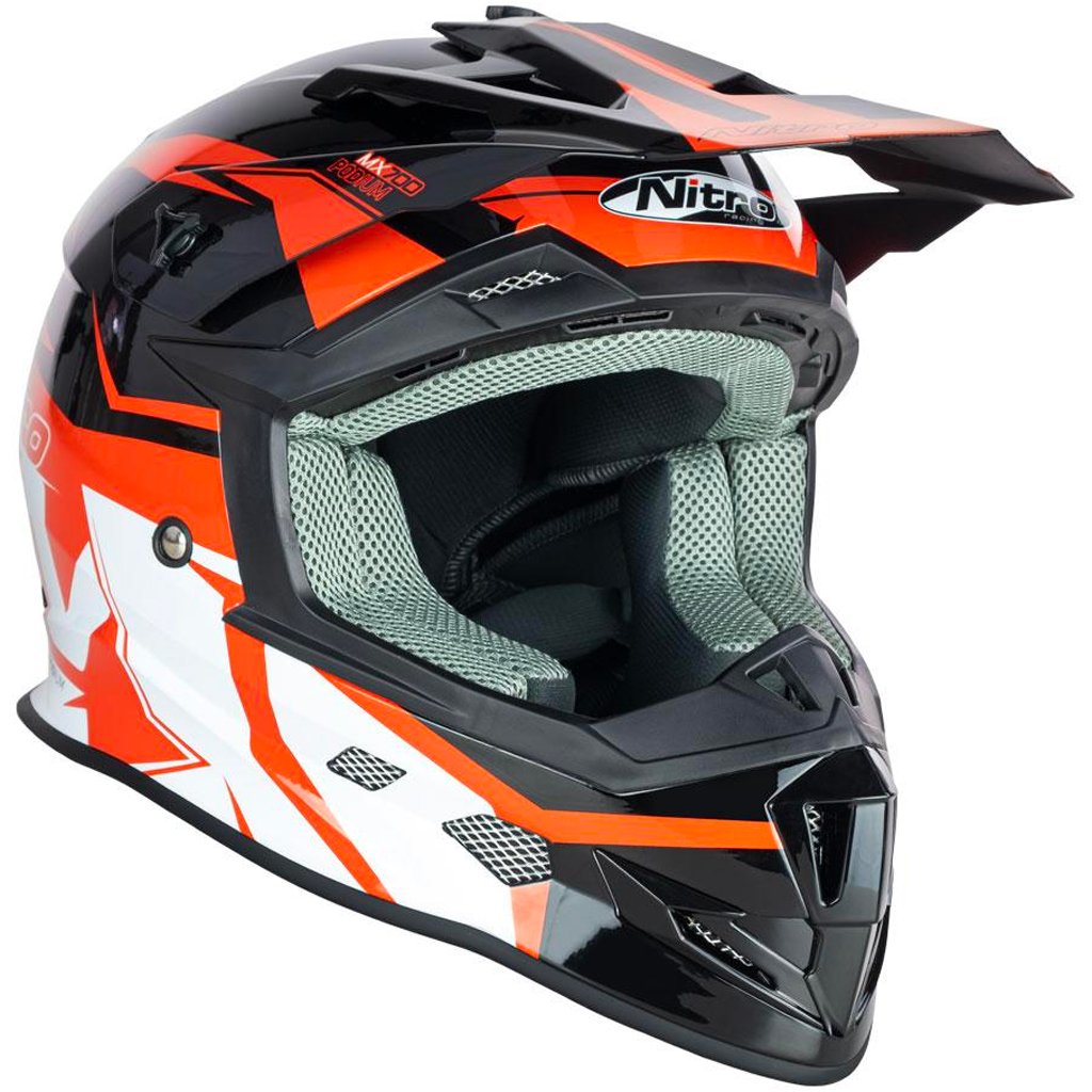 Nitro - MX700 Youth Black/Red Helmet